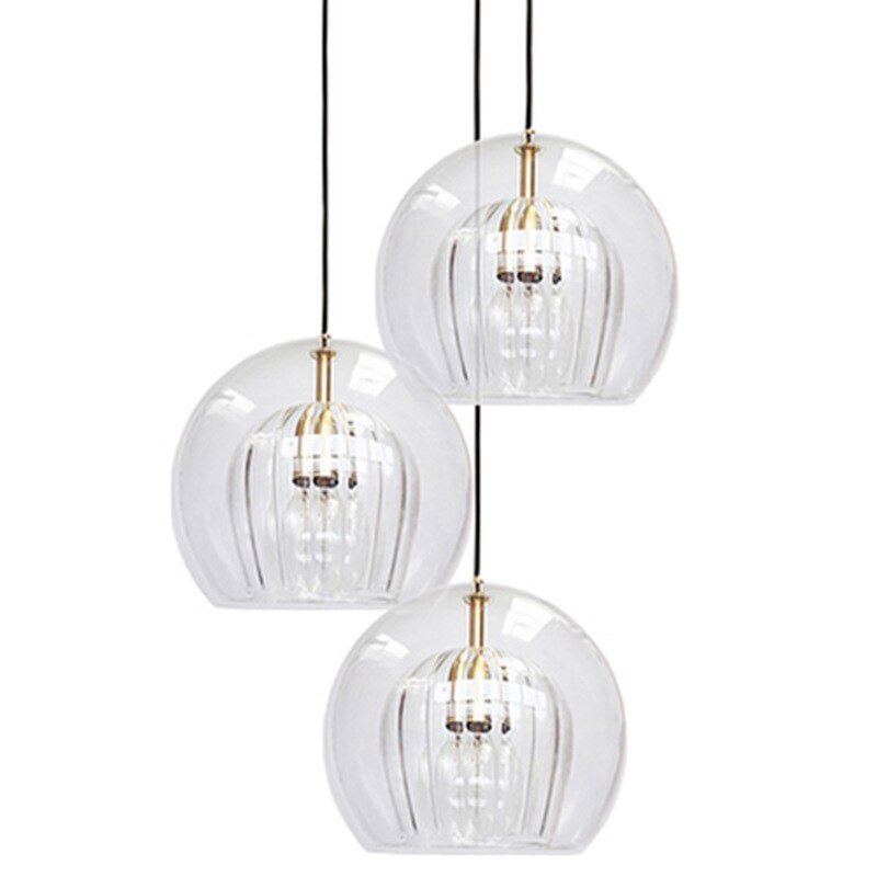 Modern Double-layered Glass Pendant Lights Simple Kitchen Light Fixtures Living Room Home Decor Dining Room Suspension Luminaire 5