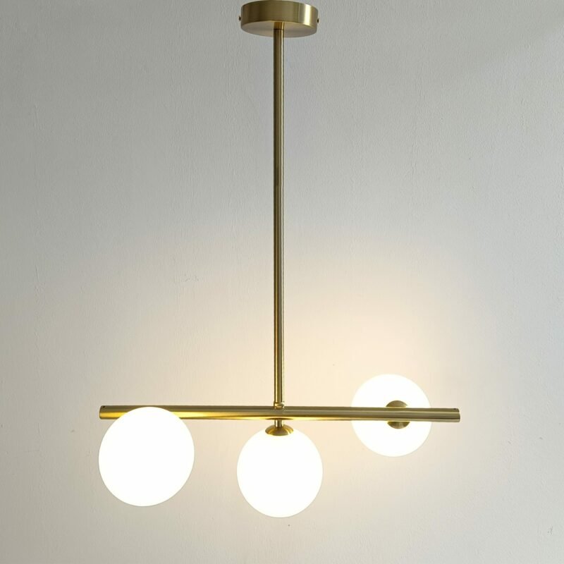Nordic Long LED Chandelier Glass Ball Living Dining Kitchen Room Gold Black Pendant Lamps Home Decor Indoor Lighting 4