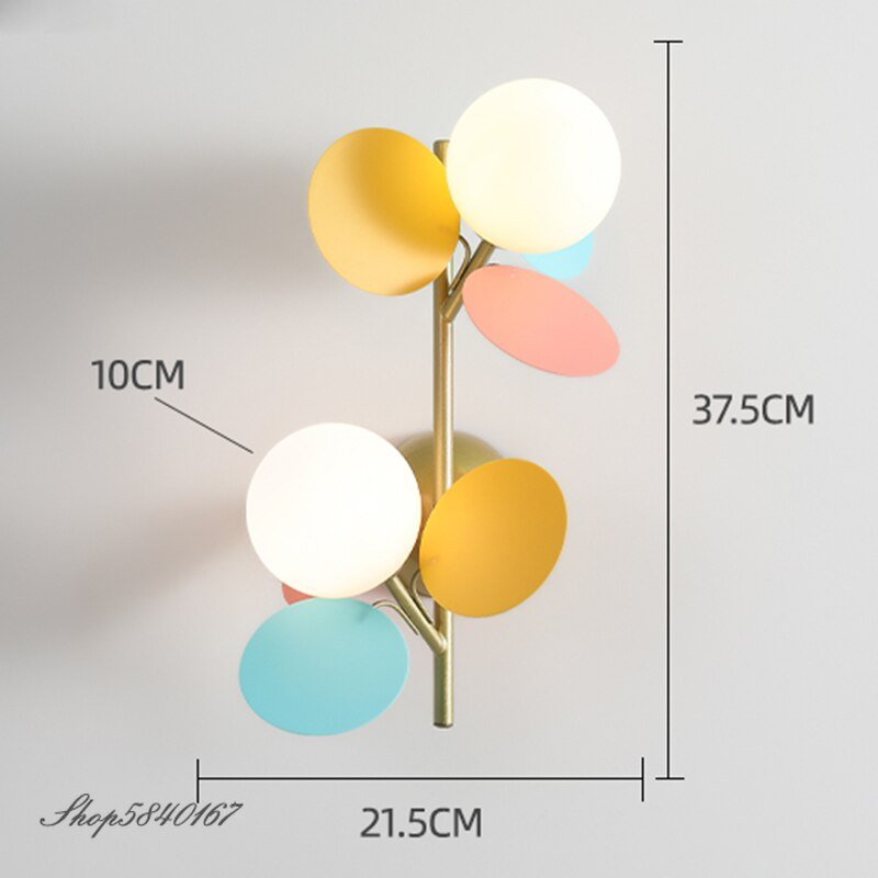 Ins Colorful Flower Branch Wall Lamp Led Nordic Sconce Wall Light Indoor Lighting Living Room Home Deco Bedroom Lamps Wall Light 6
