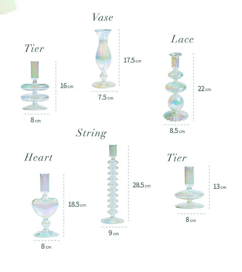 Handmade Colored Vintage Glass Candlestick candle holders Romantic Dinner Decoration for Home Wedding Taper Candle Holder Gift 4