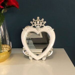 Desk Vintage Decorative Mirror Aesthetic Makeup Standing Decorative Mirror Heart Shaped Spiegel Home Decoration Luxury YY50DM 1