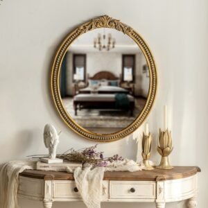 Ground Large Vintage Long Bathroom Mirror Full Body Luxury Shower Gold Decorative Wall Mirrors Makeup Espelho Bohemian Decor 1