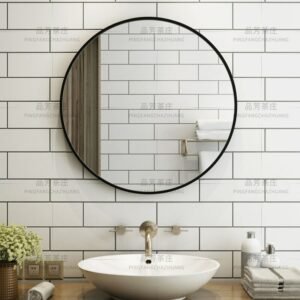 Bathroom Round Wall Mirror Decorative Nordic Makeup Large Quality Mirror Modern Style Bathroom Espejos Washroom Accessories 1