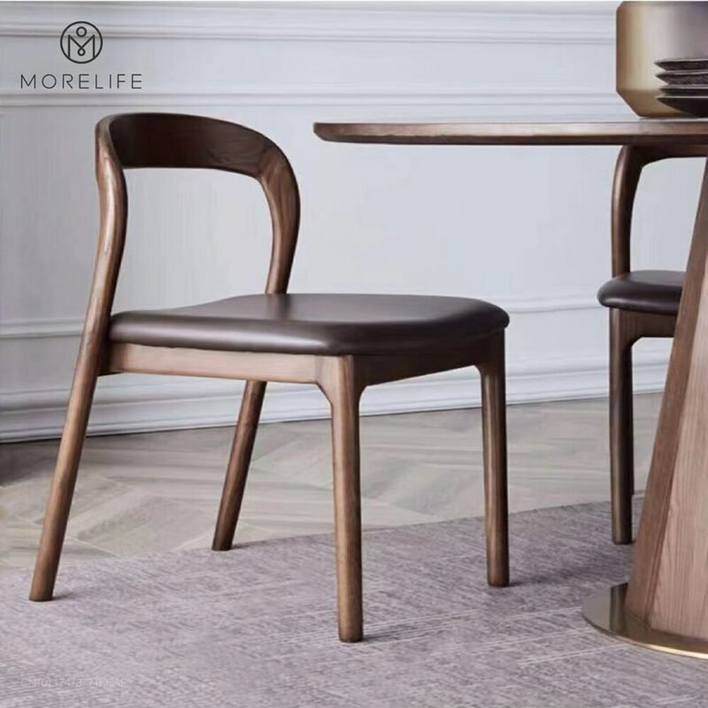 Minimalist Solid Wood Dining Chairs Backrest Chairs Restaurant Furniture 2
