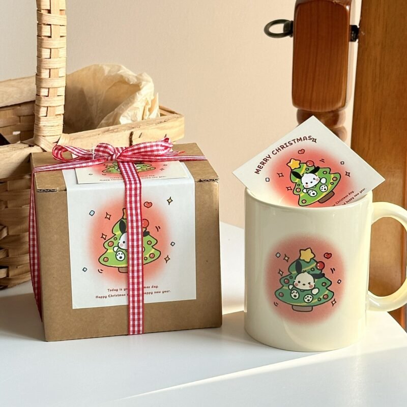 MOMO Original Copyright Illustration Cute Pacha Dog Christmas Printing Ceramic Mug Gift Breakfast Coffee Milk Cup 6
