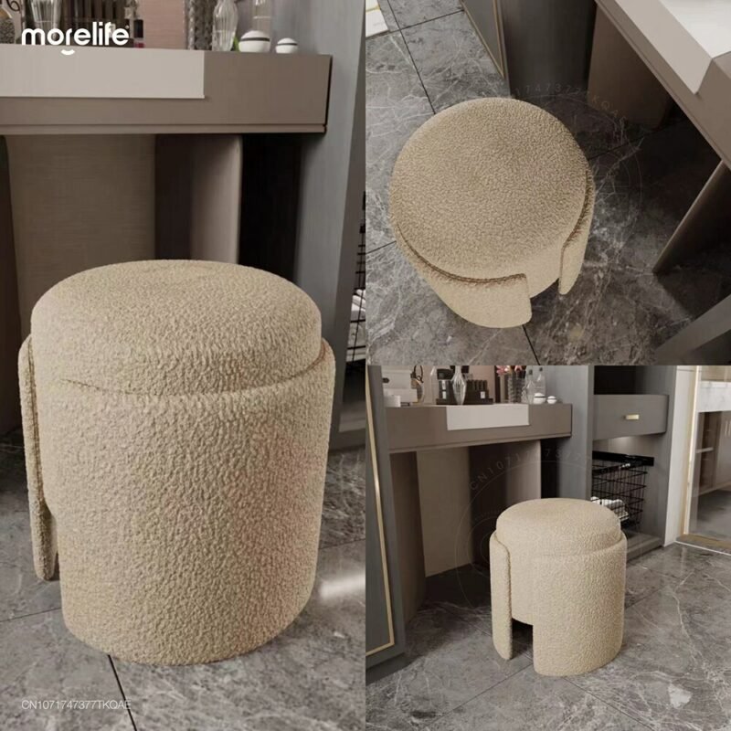 Nordic Luxury Dressing Chair Modern Simple Makeup Stool Household Bedroom Small Family Type Minimal Back Makeup Stool 4