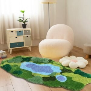 Nordic Rug Moss Carpet Bedroom Bedside Cat Feeling Floor Mat Living Room Tub Side Doormat Thick Home Textile Pad Decoration Rugs 1