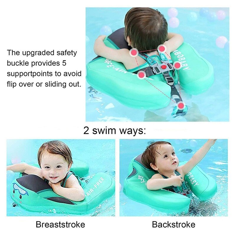 Infant Swimming Ring Children's Underarm Ring Free Inflatable Lying Ring Anti-rollover Swimming Pool Floating Ring Dropshipping 2