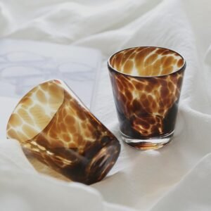 Lazzy House Foreign Trade Retro Old Fashion Tortoiseshell Leopard Pattern Handmade Glass Water Glass Wine Glass Whisky Glass 1
