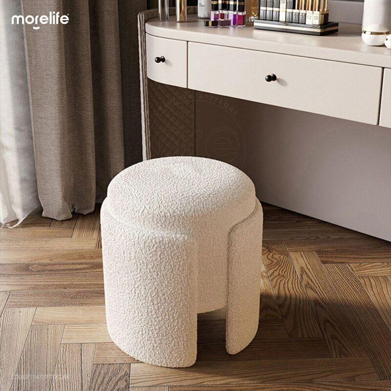 Nordic Luxury Dressing Chair Modern Simple Makeup Stool Household Bedroom Small Family Type Minimal Back Makeup Stool 2