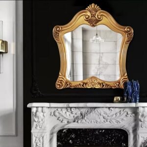 European Retro Bathroom Makeup Mirror Large Gold Decorative Light Makeup Mirror Wohnzimmer Deko Mirror Maiden Bedroom Gift 1