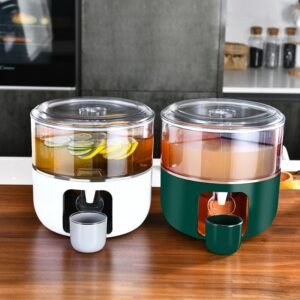 Grid Rotatable Cold Kettle Refrigerator With Faucet Large-capacity Household Teapot Ice Water Juice Beverage Cold Water Bucket 1