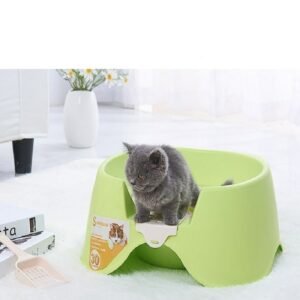 FULLOVE Pet Squatting Cat Litter Box Semi-enclosed Double-deck Clean  Sanitary Toilet-type Toilet Convenient Dropshipping 1