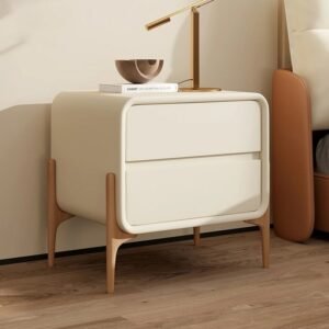 MOMO Nordic Solid Wood Bedside Table Modern Light Luxury Home Bedside Cabinet Small Apartment Whole Bedroom Storage Locker 1