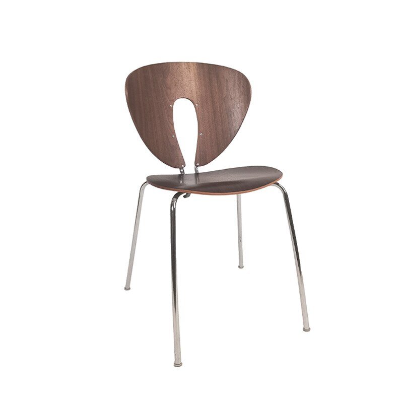 Nordic Home Small Apartment Dining Chair Modern Minimalist Backrest Shell Chair Retro Designer Cloak Chair Light Furniture 2023 5
