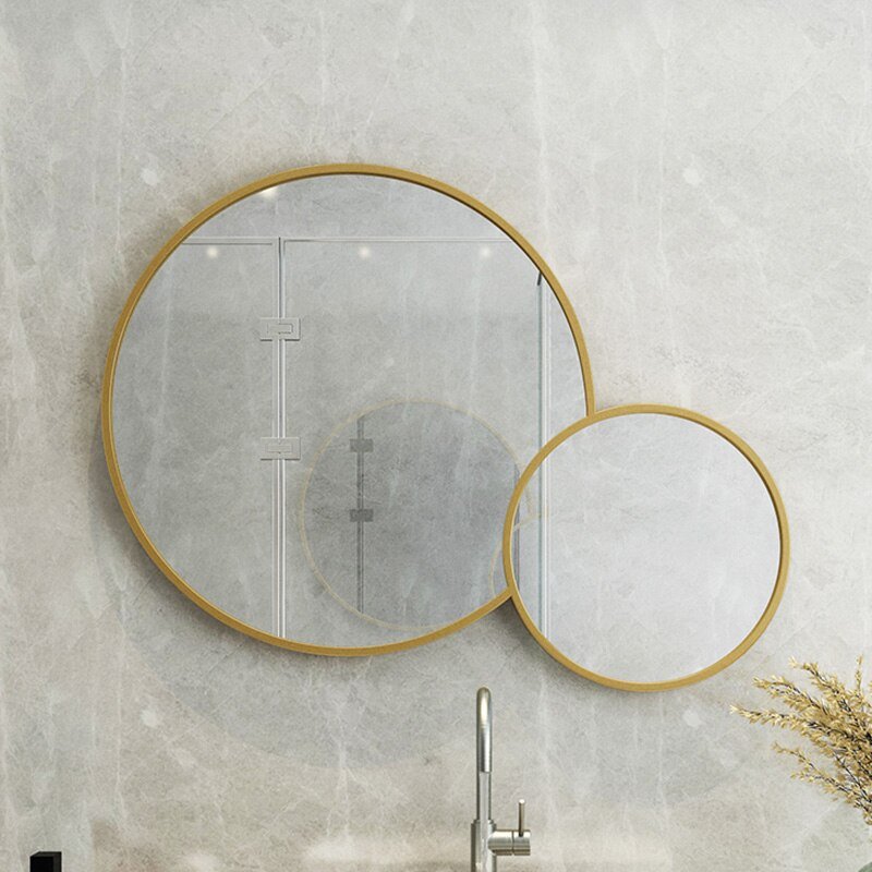 Round Modern Wall Mirror Decorative Craft Table Bathroom Mirror Glass Cosmetic Shower Adornos De Pared Bedroom Decoration 3