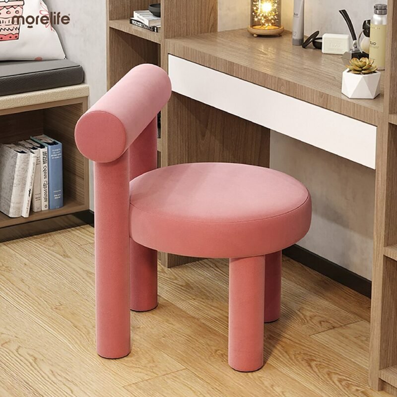 Nordic dresser chair Dining chair simple technology cloth back stool makeup chair net celebrity desk computer chair 5
