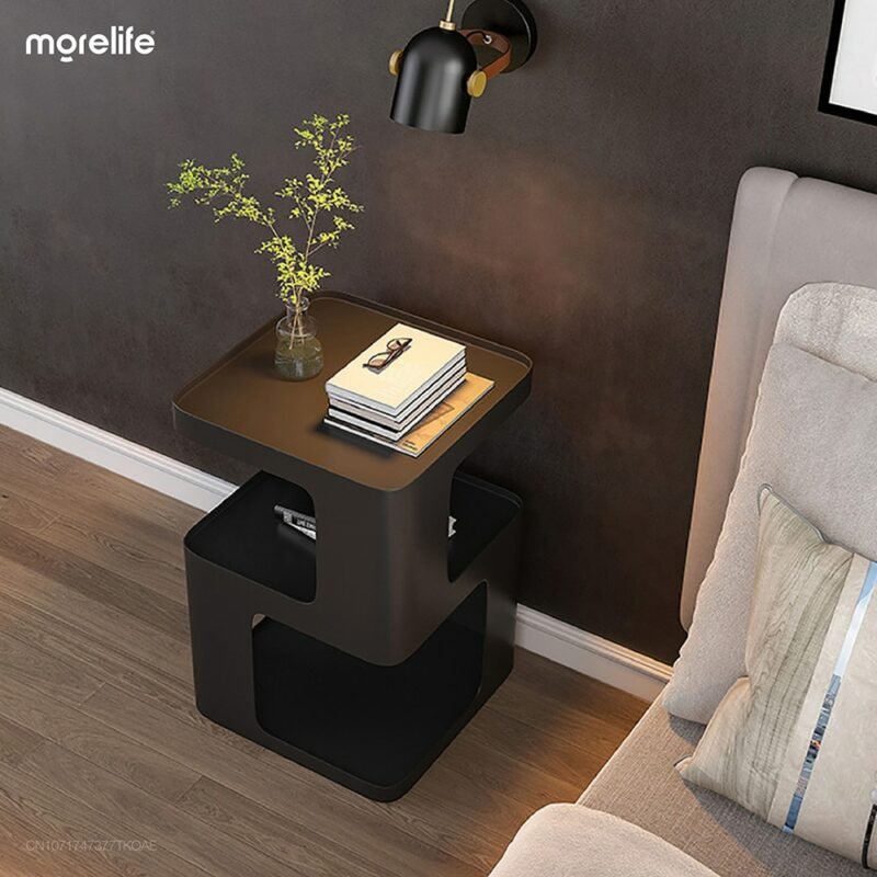 Nordic creative iron art bedside table Light luxury living room Simple sofa Small side table Bedside table Modern corner table 3