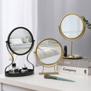 Hairdresser Shower Round Table Bathroom Mirror Makeup Korean Standing Desk Vanity Mirror Decoration Home Espejo Cosmetic Mirror 1
