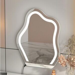 Irregular Shape Vanity Lights Mirror Tempered Glass Touch Switch Hotel Decorative Ornament Mirror Frame Stand Espejos Room Decor 1
