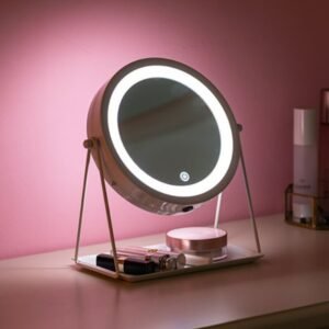Standing Led Decorative Mirror Desk Magnifying Round Decorative Mirror Light Makeup Specchio Bedroom Decor Aesthetic YY50DM 1