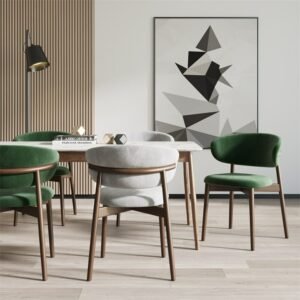 Kitchen Bedroom Dining Chair Nordic Wooden Velvet Office Ergonomic Salon Dining Chair Dresser Luxury Sillas Home Furniture 1