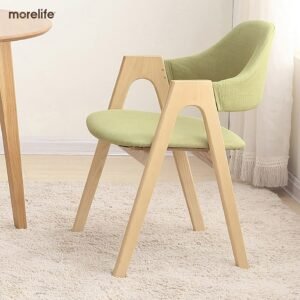 Nordic solid wood dining chair light luxury back chair coffee chair bedroom simple home desk chair balcony leisure chair 1