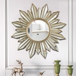 Luxury Decorative Wall Mirror Nordic Craft Shower Irregular Mirror Aesthetic Living Room Espejos Redondos Bedroom Decoration 1