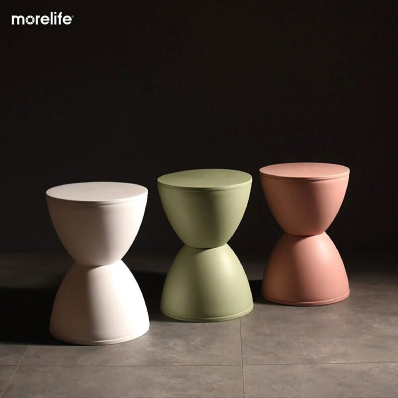 Nordic Creative Plastic Footstool Side Table Modern Low Stool Shoes Circular Plastic Stool Chairs Household Plastic Stools 4