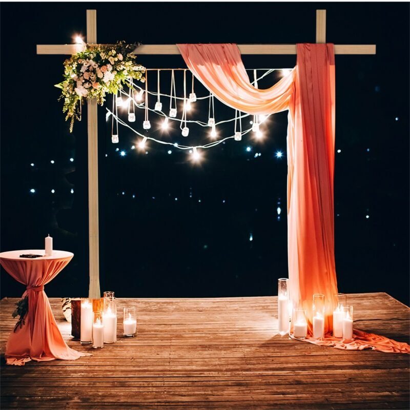 10 feet x 10 feet Garden Wooden Wedding Ceremony Arch Backdrop Frame Stand Flower Archway Stand for Party, Bridal Shower, Patio 4