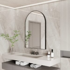 Black Arch Mirror Decor for Entryway Mirror, Mantle Mirror, Dresser Mirror for Bedroom Large Arched Bathroom Mirror 1