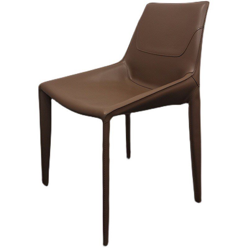 MOMO Italian Dining Chair Minimalist Backrest Chair Restaurant Model Room Designer Negotiation Saddle Leather Chair Home 5
