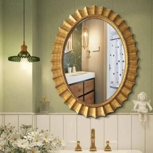 Makeup Decorative Frame Mirror Wall Stickers Dressing Table Bedroom Design Mirror Nordic Gold Miroir Mural Decorating Room 1