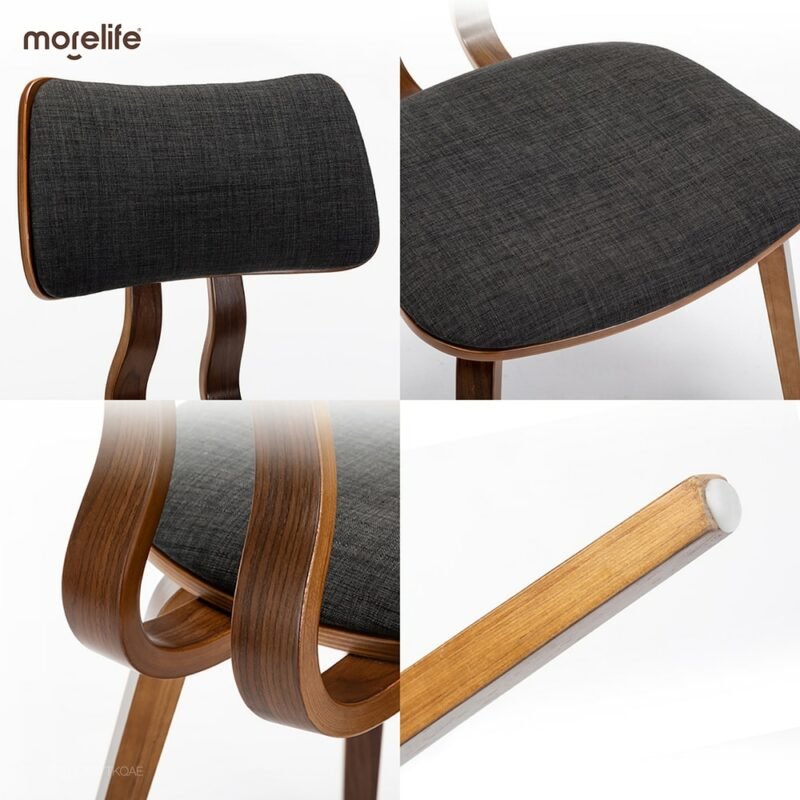 Nordic Solid Wood Dining Chairs Kitchen Bedroom Backrest Chair Modern Minimalist Home Furniture Stool Hotel Restaurant Chair 5