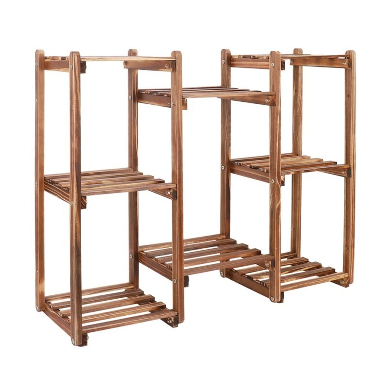 Wooden 8 Tiers Garden Plant Stand Indoor Outdoor Potted Flowers Storage Planters Display Rack for Greenery Plants 5
