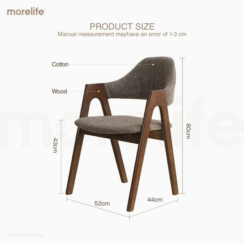 Nordic solid wood dining chair light luxury back chair coffee chair bedroom simple home desk chair balcony leisure chair 6