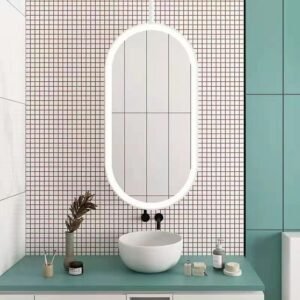 Makeup Hanging Wall Mirror Led Light Large Smart Mirror Irregular Shape Bathroom Decoration Pegatina De Espejo Dressing Room 1