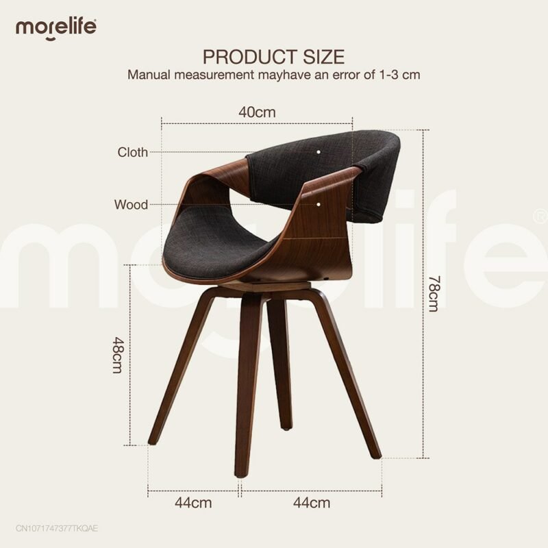Nordic Dining Chair Kitchen Furniture Simple Dining Chairs Home Solid Wood Luxury Chair Leather Balcony Leisure Writing Chair 6