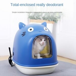 FULL LOVE Cat Litter Box Fully Enclosed Extra Large Deodorant Anti-splashing Oversized Toilet Cat Basin Deodorant Poop Basin 1