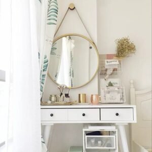 Craft Hanging Wall Mirror Decorative Nordic Hall Vanity Aesthetic Mirror Bedroom Ornament Espejo Pared Home Decor Comfort 1