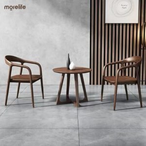 Nordic solid wood dining chairs modern minimalist restaurant furniture 1