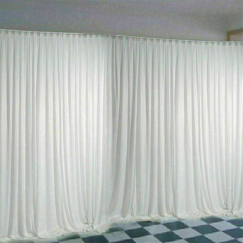 6.5ft Silk White Backdrop Drapes Curtain Wedding Ceremony Party Home Window Decor 1