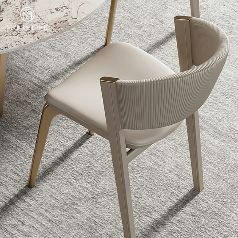 Designer Luxury Metal Dining Chair Metal Frame Cushion Backrest Chair Restaurant Furniture 5