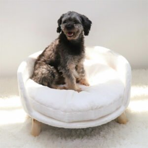 Pet Sofa Bed Raised Cat Chair Small Dog Couch Bed Removable Cushion Sleep House 1