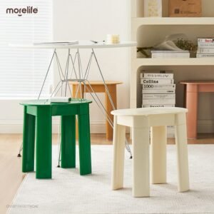 Creative Plastics Dining Chair Designer Stool Nordic Household Living Room Modern Simple Short Stool Small Round Stool 1