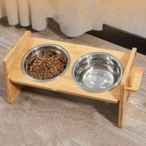 Raised Pet Dog Bowl ,Adjustable Elevated Stand Bowl Neck Care Feeder For Dog Cat Food and Water Bowl Stand Feeder Stainless Bowl 1
