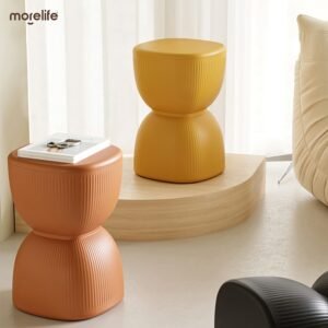 Modern minimalist small circular stool living room shoe changing stool creative hourglass shaped thickened plastic stool 1