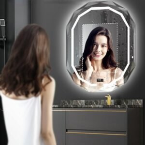 Wall Mirror Irregular Hanging Bathroom Led Lighted Makeup Hairdressing Mirror For Decoration Creative Espejo Pared Home Decor 1