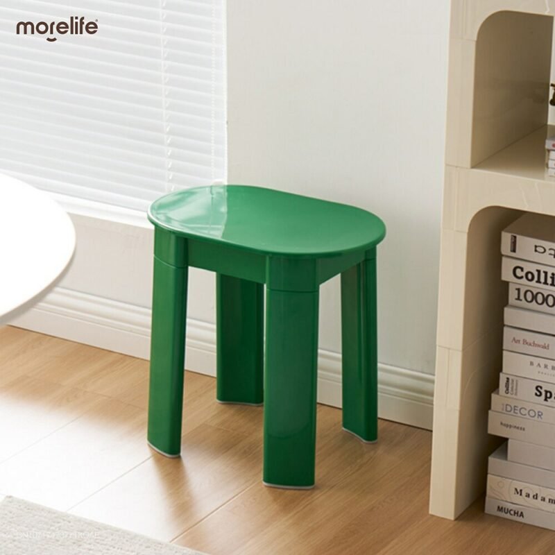 Creative Plastics Dining Chair Designer Stool Nordic Household Living Room Modern Simple Short Stool Small Round Stool 5