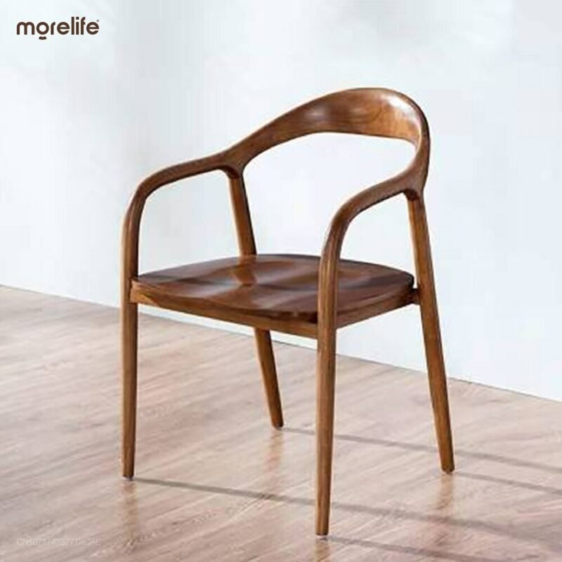 Nordic solid wood dining chairs modern minimalist restaurant furniture 4